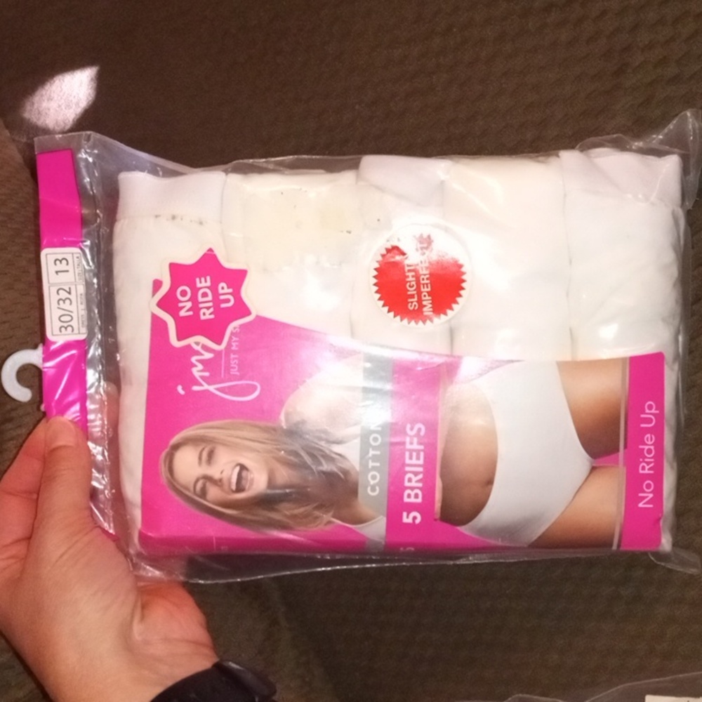 Just My Size Plus 13-30/32 white Cotton Briefs